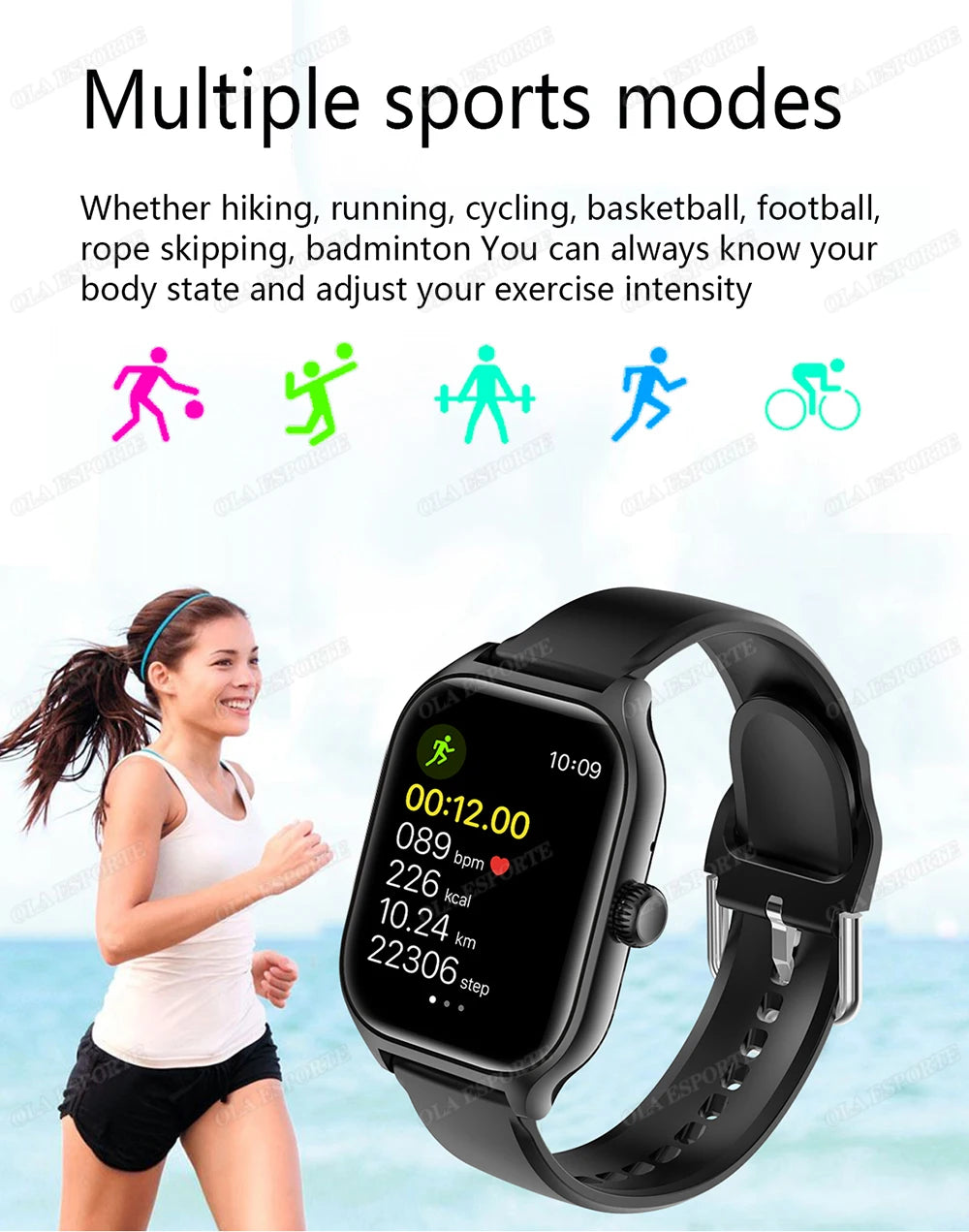 New Sports Smart Watch For Men/Women Waterproof Bluetooth Call Multiple Sports Modes Pedometer Smartwatch Heart Rate Monitoring