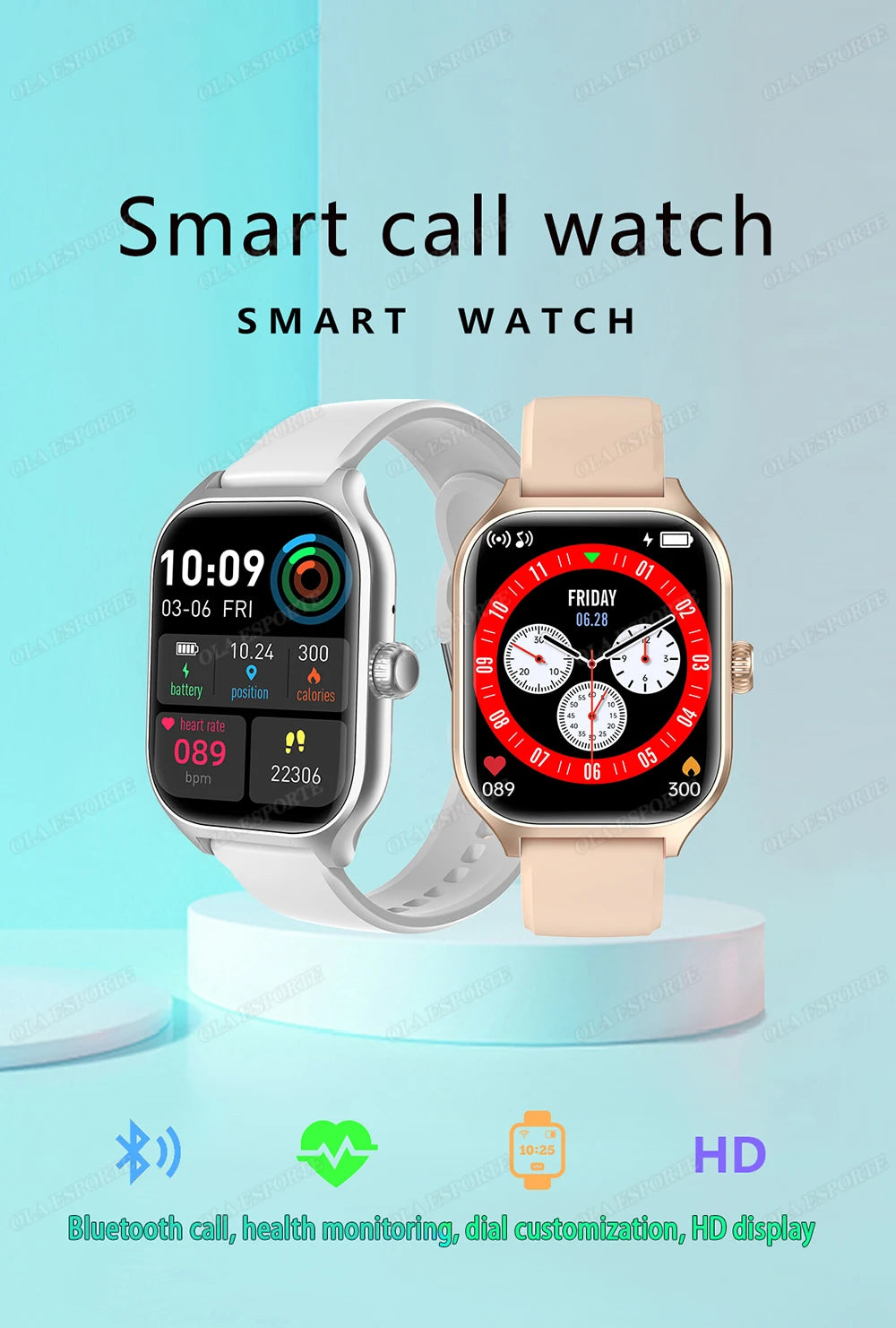 New Sports Smart Watch For Men/Women Waterproof Bluetooth Call Multiple Sports Modes Pedometer Smartwatch Heart Rate Monitoring